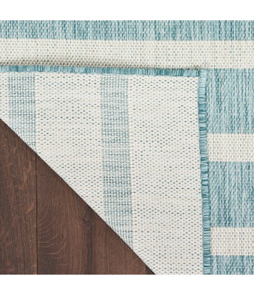 Nourison Positano Aqua Ivory POS03 6 ft. X 9 ft. Rect. Rug