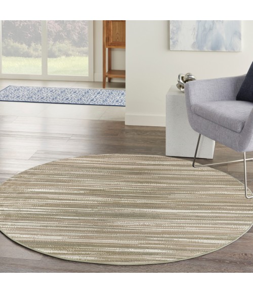 Nourison Jubilant Green Ivory JUB04 5 ft. 3 in. X Round Rug