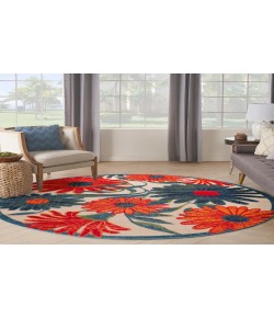 Nourison Aloha Ivory Multicolor ALH33 7 ft. 10 in. Round Rug