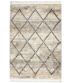 Nourison Scandinavian Shag Ivory/Grey SCN01 4 ft. X 6 ft. Rect. Rug
