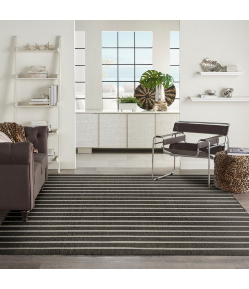 Nourison Positano Black Ivory POS03 8 ft. X 10 ft. Rect. Rug