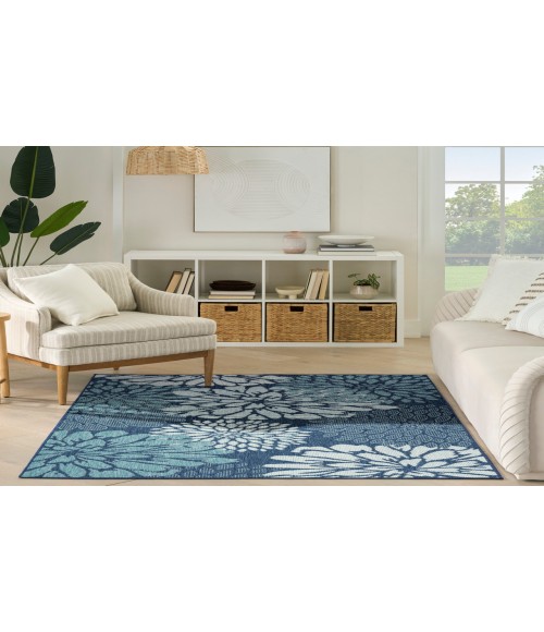 Nourison Garden Oasis Navy GOA06 6 ft. X 9 ft. Rectangle Rug