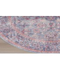 Nicole Curtis Machine Washable Series 1 Blue Multicolor SR104 5 ft. 3 in. Round Rug