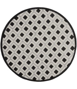 Nourison Home Aloha ALH26 Black White 5 ft. 3 in. Round Area Rug