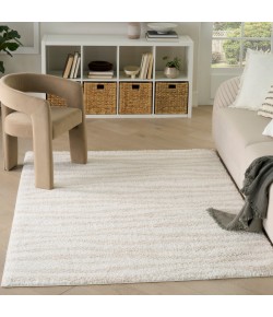 Nourison Home Modern Shag Ivory Beige MMD05 5 ft. 3 in. X 7 ft. Rectangle Rug