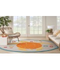 Nourison Aloha Teal Multi ALH27 5 ft. 3 in. Round Rug