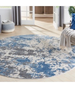 Nourison Rustic Textures - Rus08 Grey Blue Area Rug 7 ft. 10 in. Round