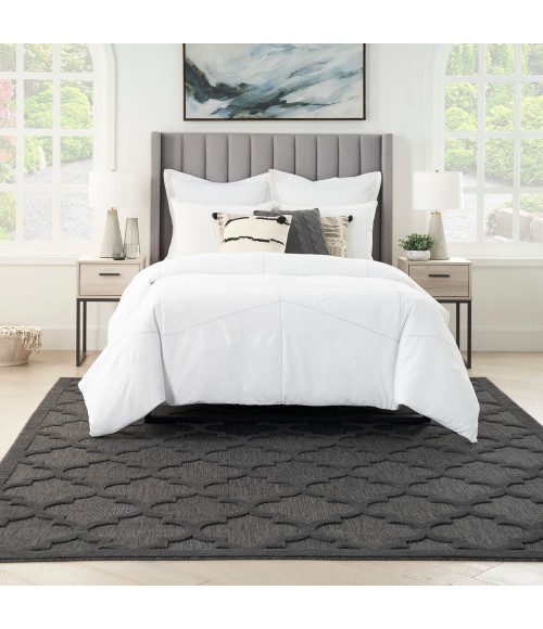Nourison Easy Care Area Rug NES01 Charcoal/Black