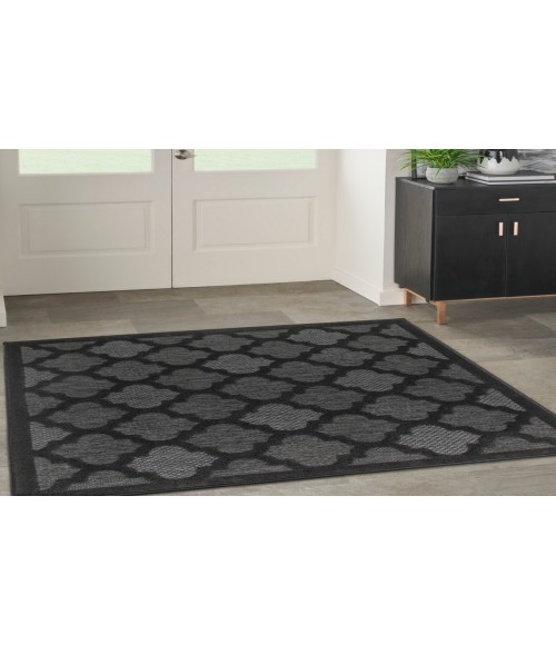 Nourison Easy Care Charcoal Black NES01 5 ft. Square Rug