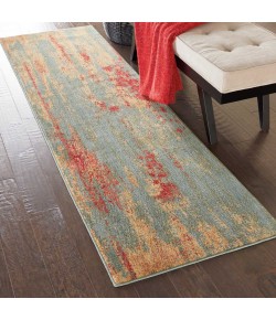 Nourison Somerset - St91 Teal Multicolor Area Rug 2 ft. 3 X 8 ft. Rectangle