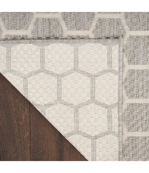 Nourison Reversible Indoor Outdoor Grey RVB01 2 ft. 2 in. X 10 ft. Rect. Rug