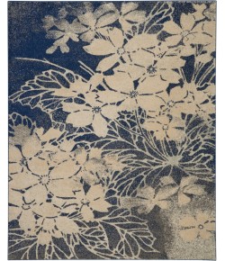 Nourison Tranquil(Traql) - Tra08 Beige Navy Area Rug 8 ft. 10 X 11 ft. 10 Rectangle