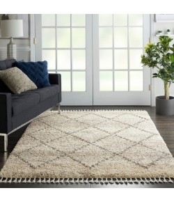 Nourison Scandinavian Shag Ivory/Grey SCN01 4 ft. X 6 ft. Rect. Rug