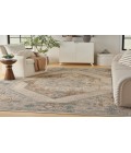 Nourison Astra Machine Washable Ivory Blue ASW13 7 ft. 10 in. X 10 ft. Rectangle Rug