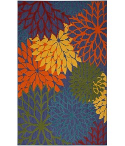 Nourison Aloha Navy Multicolor ALH05 3 ft. 6 in. X 5 ft. 6 in. Rectangle Rug