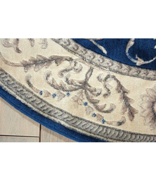 Nourison Somerset Round Area Rug ST02-Navy