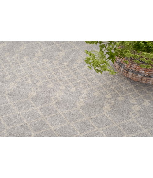 Nourison Astra Machine Washable Grey ASW10 4 ft. Round Rug