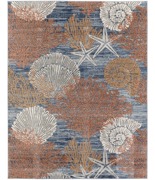 Nourison Seaside Blue Multicolor SDS04 8 ft. X 10 ft. Rect. Rug