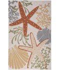 Nourison Aloha Ivory Multicolor ALH24 5 ft. 3 in. X 7 ft. 5 in. Rectangle Rug