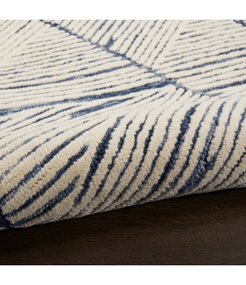 Nourison Vail White Blue VAI01 3 ft. 9 in. X 5 ft. 9 in. Rect. Rug