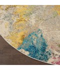 Nourison Celestial Round Area Rug CES12-Ivory/Multicolor