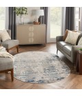 Nourison Quarry Ivory Grey Blue QUA01 6 ft. X 9 ft. Oval Rug