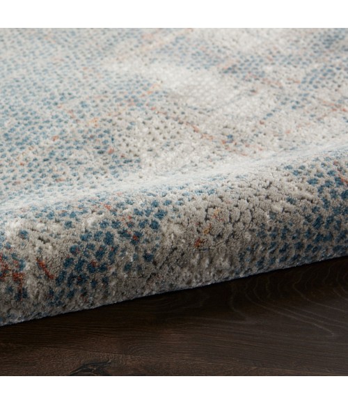 Nourison Rustic Textures Area Rug RUS15 Light Grey/Blue 7'10" Round