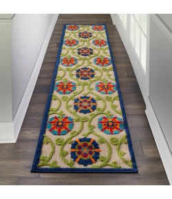 Nourison Aloha - Alh19 Blue Multicolor Area Rug 2 ft. 3 X 12 ft. Rectangle