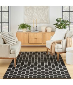 Nourison Reversible Indoor Outdoor Black RVB01 5 ft. X 7 ft. Rect. Rug