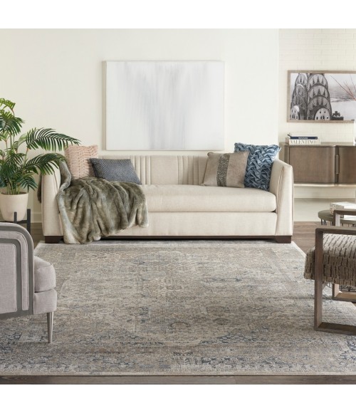 kathy ireland Home Malta Area Rug MAI01-Ivory/Blue