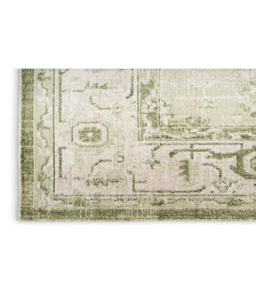 Nourison Astra Machine Washable Ivory Green ASW11 3 ft. 3 in. X 5 ft. Rectangle Rug