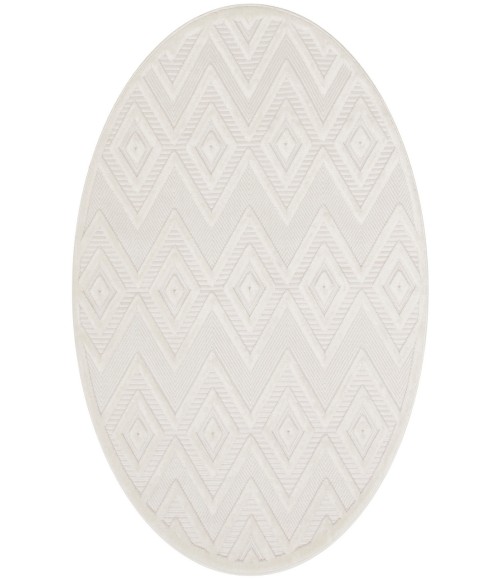 Nourison Versatile Ivory White NRV01 4 ft. Round Rug