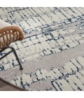 Nourison Twilight Round Area Rug TWI10 Ivory/Navy 8' Round