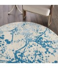 Nourison Jubilant Round Area Rug JUB12-Ivory/Blue