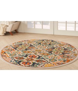 Nourison Home Allur ALR03 Ivory Multicolor 4 ft. Round Area Rug