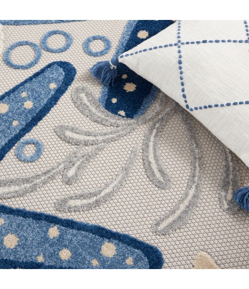 Nourison Aloha Area Rug ALH24-Blue/Grey