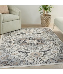 Nourison Elation - Etn09 Ivory Grey Area Rug 4 ft. X 6 ft. Rectangle