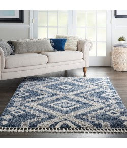 Nourison Scandinavian Shag Denim Blue SCN02 4 ft. X 6 ft. Rect. Rug