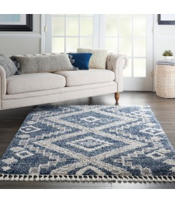 Nourison Oslo Shag - Osl02 Denim Blue Area Rug 4 ft. X 6 ft. Rectangle