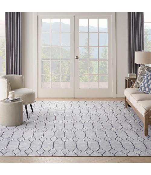 Nicole Curtis Machine Washable Series 1 Area Rug SR107 Ivory/Grey