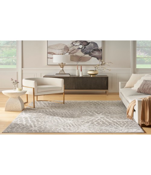 Nourison Ambiance Grey Silver AMI02 7 ft. 10 in. X 9 ft. 10 in. Rectangle Rug