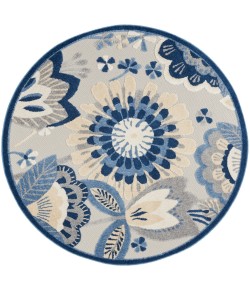 Nourison Home Aloha ALH25 Blue Grey 5 ft. 3 in. Round Area Rug