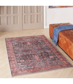 Nourison Brilliance Machine Washable Navy Brick WSB02 4 ft. X 6 ft. Rect. Rug