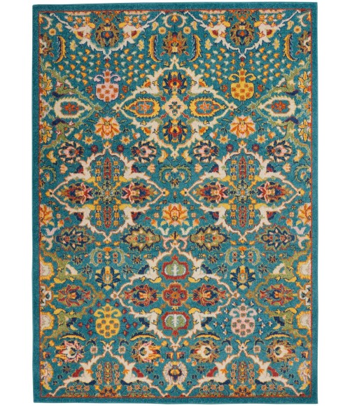 Nourison Allur Area Rug ALR03-Turquoise Ivory