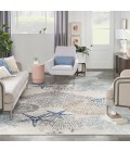 Nourison Pompeii Ivory Grey Blue PMP04 7 ft. 10 in. X 9 ft. 10 in. Rect. Rug