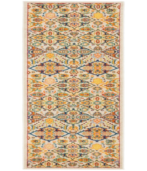 Nourison Allur Ivory Multicolor ALR03 2 ft. 3 in. X 12 ft. Rectangle Rug