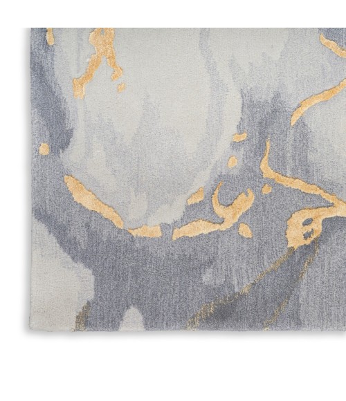 Nourison Prismatic Grey Gold PRS28 4 ft. X 6 ft. Rect. Rug