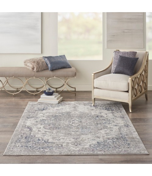 Royal Terrace Area Rug Kathy Ireland Royal Terrace Area Rug KI44 Beige Blue 5'3" x 7'3"