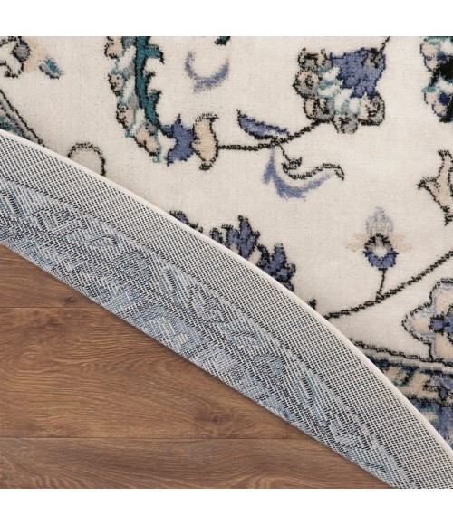 Nourison Home Nourison Essentials Ivory Blue Rug NRE05 8 ft. Round - Rugs Town Nourison Home Nourison Essentials Ivory Blue NRE05 8 ft. Round Rug