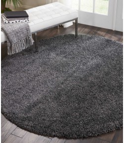 Nourison Malibu Shag - Msg01 Dark Grey Area Rug 4 ft. X Round
